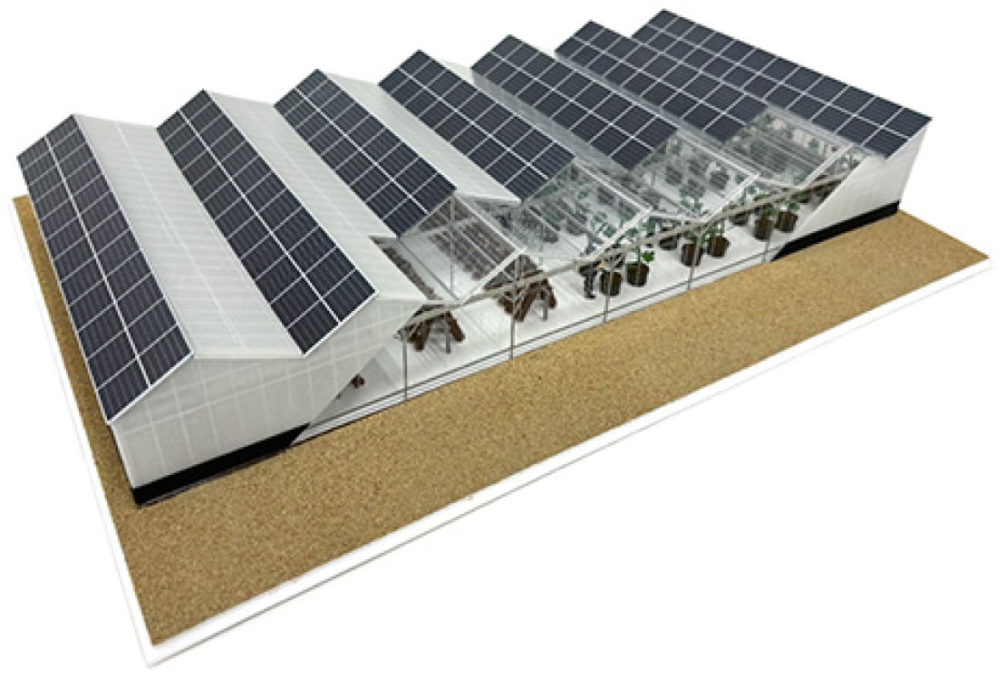 太陽光発電設備付きの農業用ハウスのイメージ