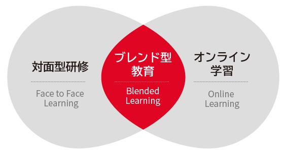 対面型研修とその後の学びをサポートするオンライン学習を組み合わせた「ブレンド型教育」