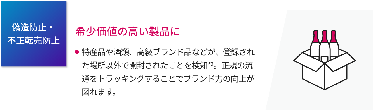 偽造防止・不正転売防止