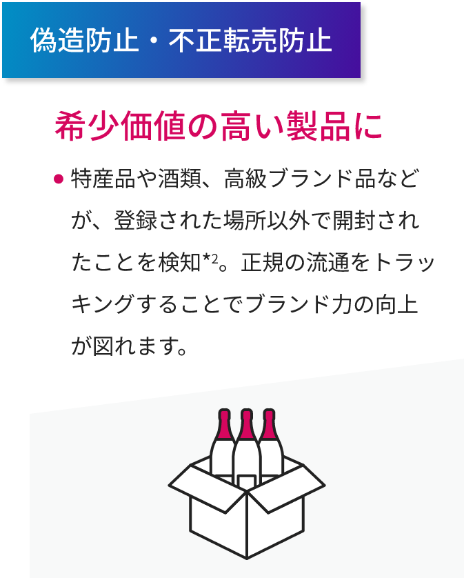 偽造防止・不正転売防止